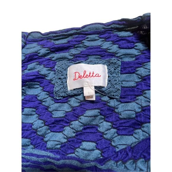 Anthropologie Nava textured cowl neck by Deletta blues sz small - Picture 4 of 4